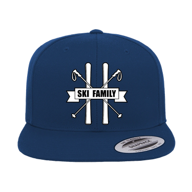 Ski Family Embroidered Flat Bill Cap